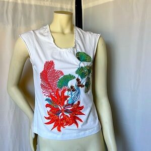 Escada sport embroidered and beaded tshirt